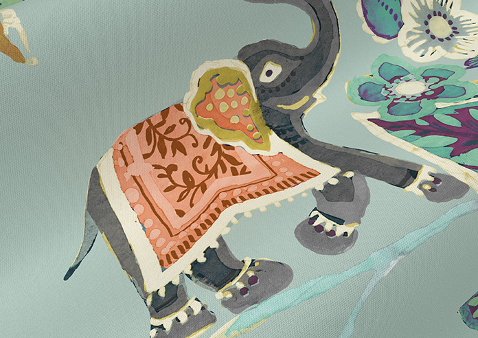 Gujarat, Vintage Blue - Roman Blind - Image 4